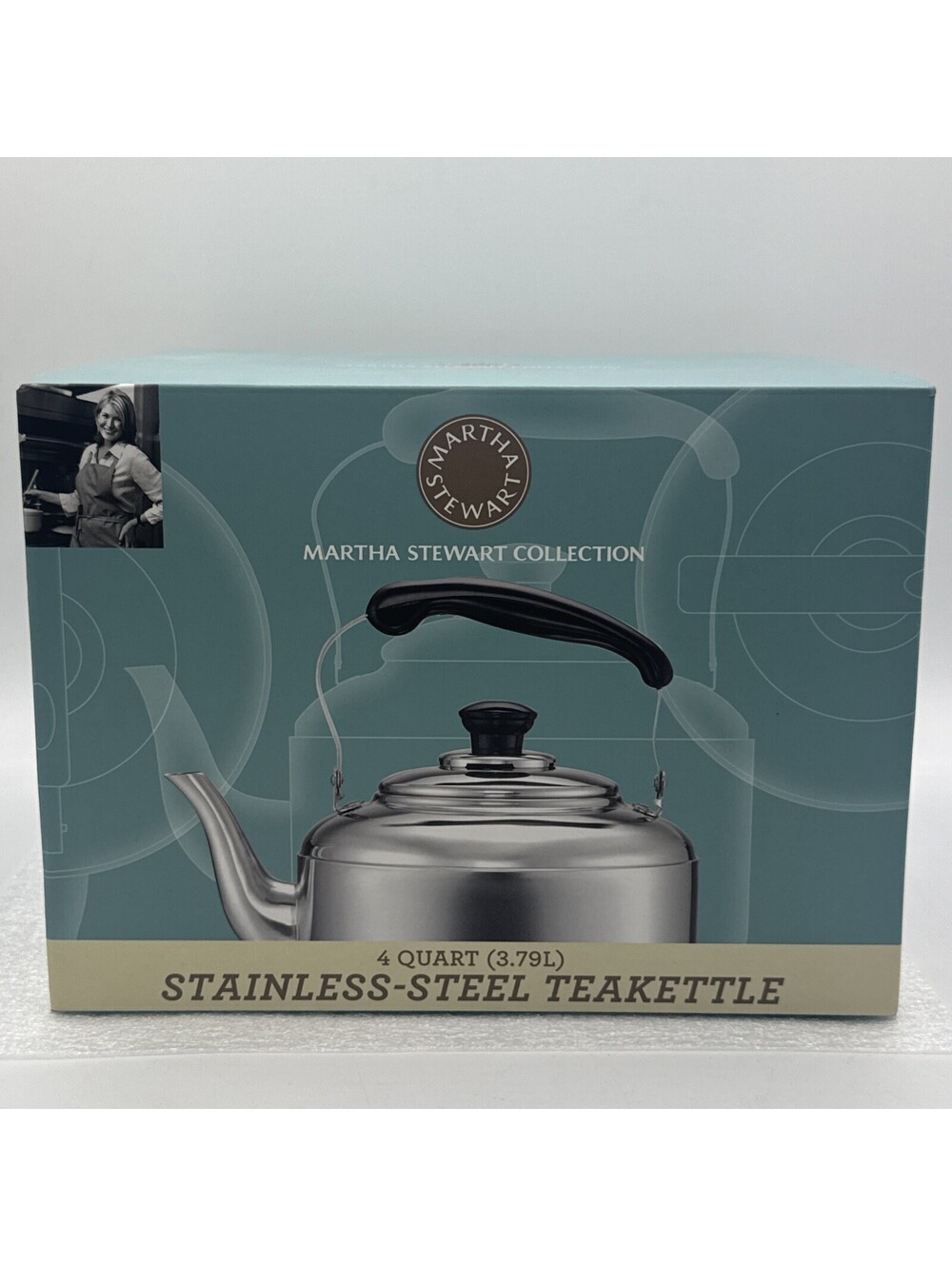 Martha Stewart 2009 -4 Qt Stainless Steel Tea Pot Teakettle Macy's New In Box
